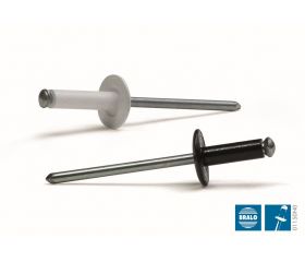 REMACHE FLOR BRALO ALUMINIO / ACERO BLANCO CABEZA ANCHA
