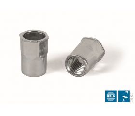 TUERCA REMACHABLE ACERO BRALO HEXAGONALCILINDRICA BAJA