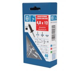 REMACHE ESTÁNDAR BRALO ALUMINIO / ACERO NEGRO CABEZA ALOMADA ECOBLISTER