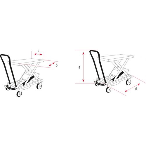 Mesas Elevadoras de doble tijera carga 350 kg LTD350