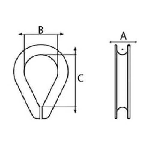 Cables de Acero Galvanizado Accesorios Guardacabos DIN6899A HGC035