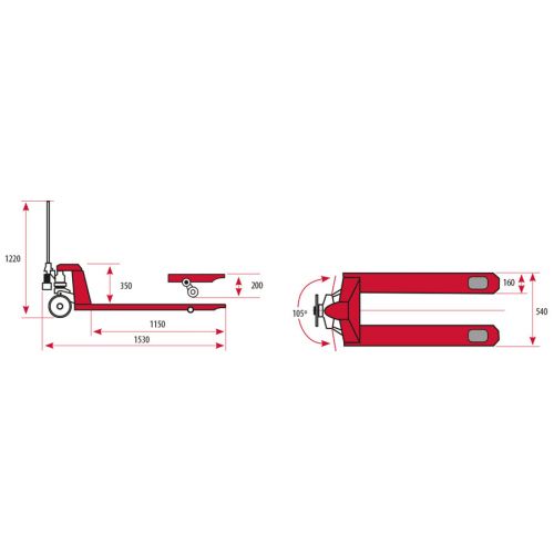 Transpaletas Manual Pala Universal ZN2500