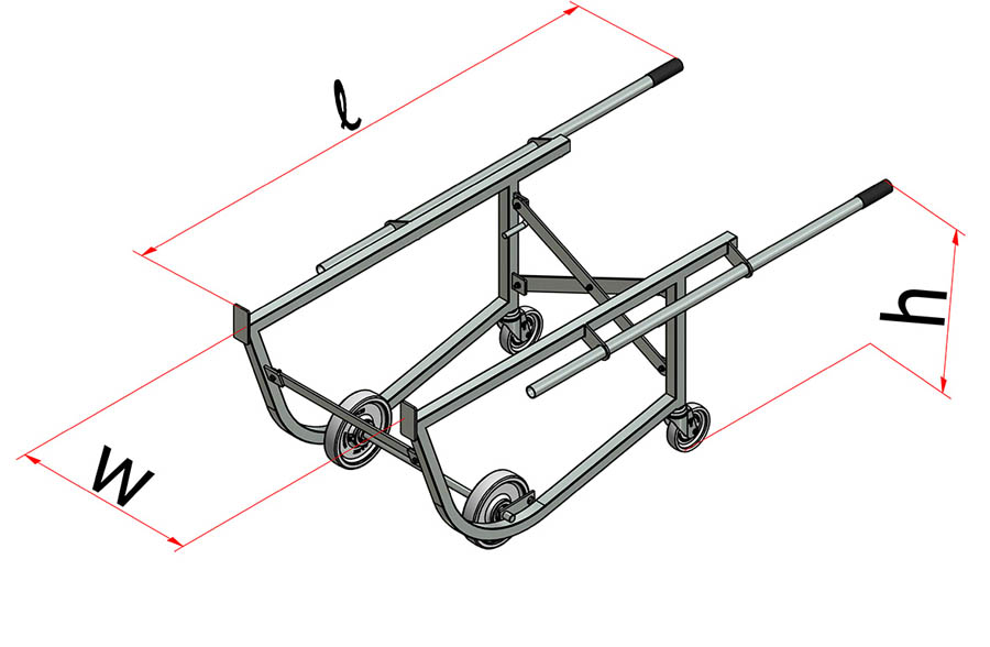 Carros Portabidones de Aluminio carga 210 Kg PB2100