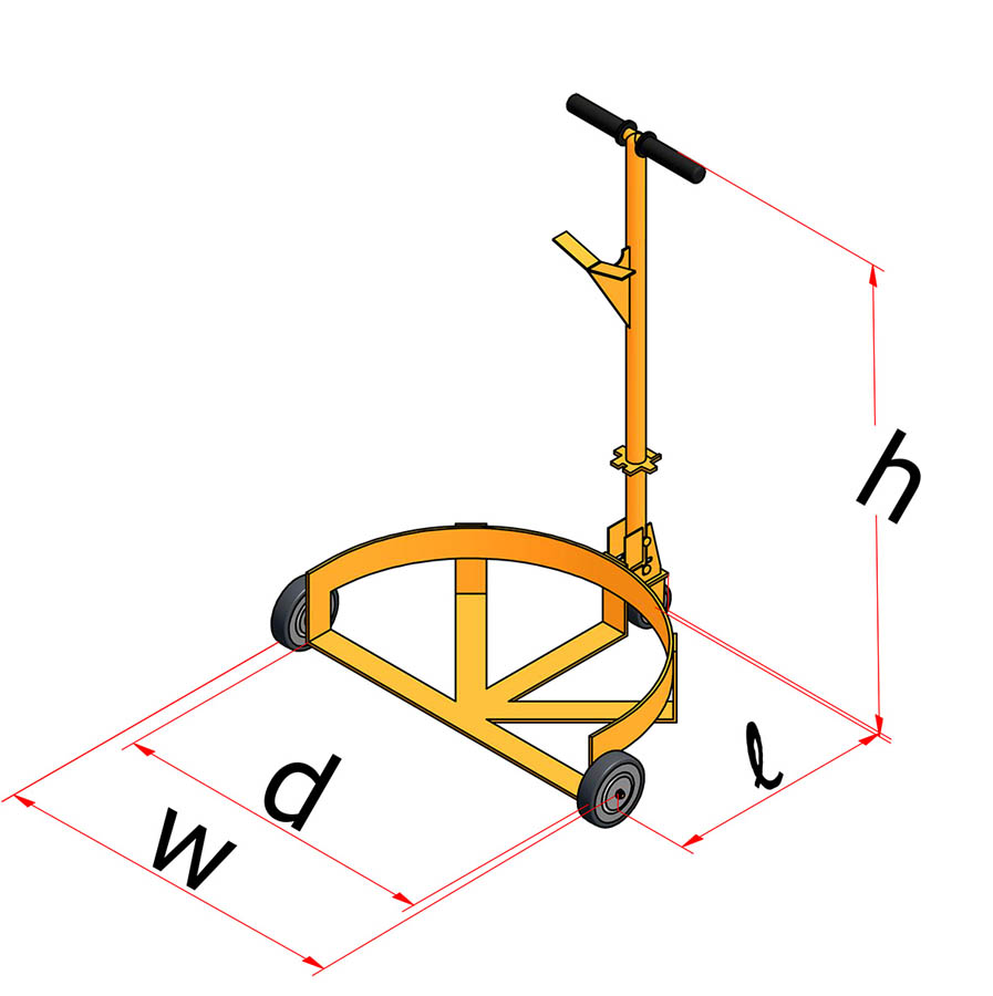 Carros Portabidones de Acero carga 500 Kg PB1100