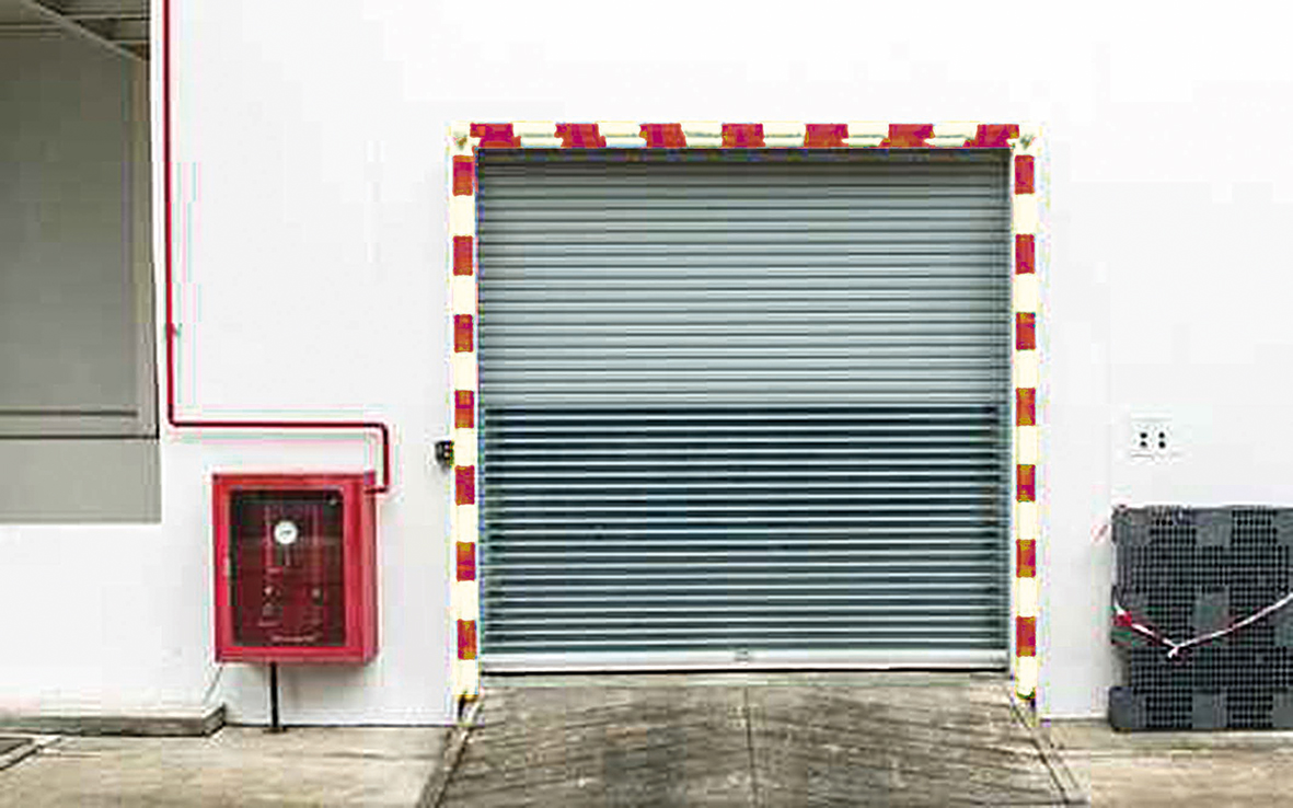 Cintas señalización adhesivas 33m roja y blanca SPV100