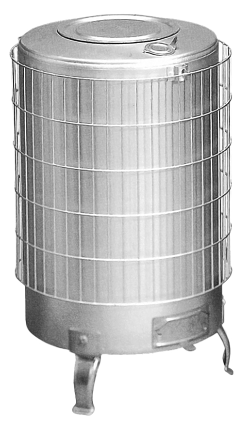 Leña economica Nº2 con parrilla y salida horizontal pintada en color aluminio