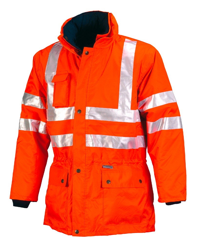 Parka A.V. triple uso EN ISO 20471, EN 343 Talla S Naranja flúor + bandas (32)