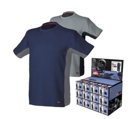 DISPLAY CAMISETA STRETCH 08175B (18 UDS.) AZUL Y (18 UDS.) GRIS 