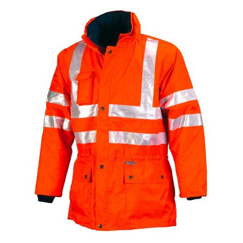 Parka A.V. triple uso EN ISO 20471, EN 343 Talla S Naranja flúor + bandas (32)