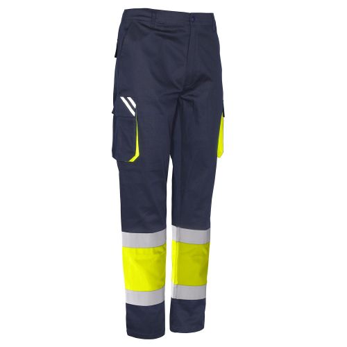Pantalón EASYSTRETCH AV algodón EN ISO 20471 Talla XS Azul marino-Amarillo flúor (52)