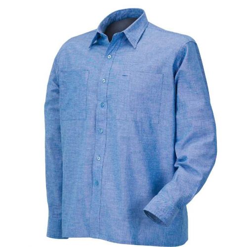 Camisa manga larga algodón Talla M Azul claro (110)