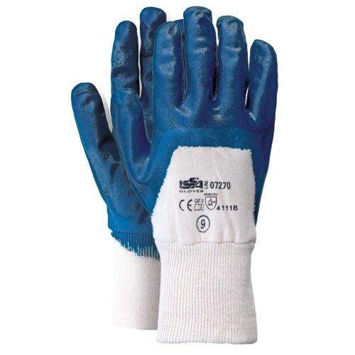 Guante algodón/NBR, puño elástico EN 388 Talla 10 Azul