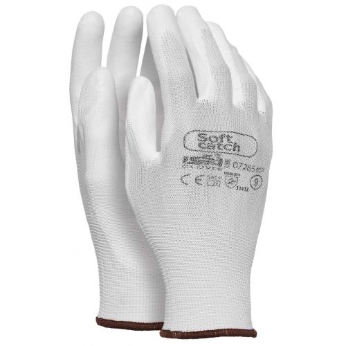 Guante nylon recubierto con PU SOFT CATCH EN 388 Talla 9 Blanco (50)
