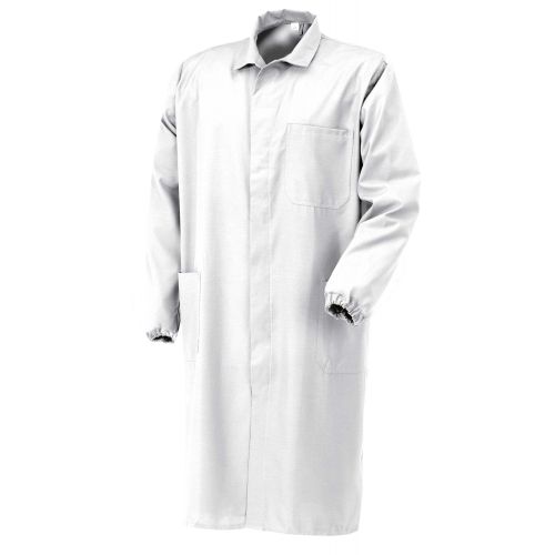 Bata caballero poliéster/algodón, Blanco (50) Talla M