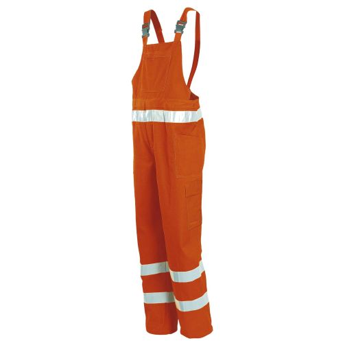 Pantalón c/peto A.V. EN ISO 20471 Talla M Naranja flúor + bandas (32)