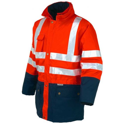 Parka A.V. bicolor triple uso EN ISO 20471, EN 343 Talla XXL Naranja flúor + bandas (32)