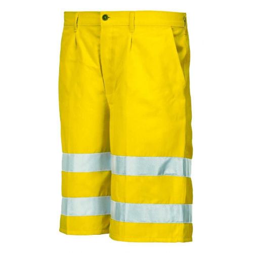 Bermuda A.V. EN ISO 20471 Talla L Amarillo flúor + bandas (12)