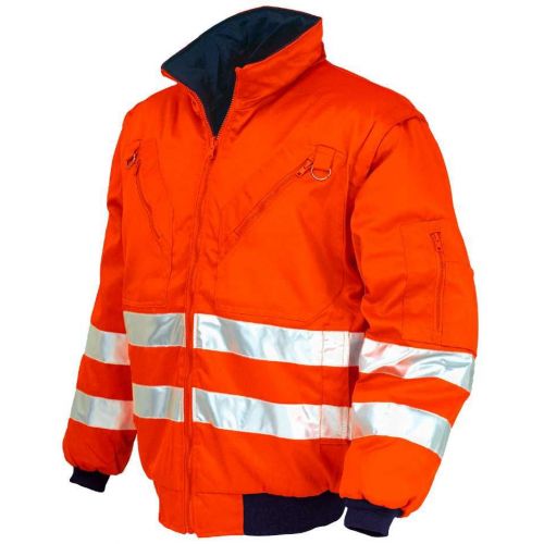 Cazadora pilot A.V. reversible EN ISO 20471 Talla XL Naranja flúor + bandas (32)