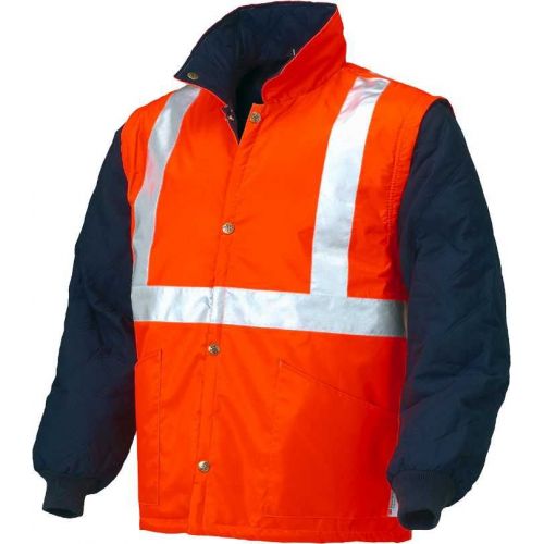 Chaleco con mangas A.V. bicolor EN ISO 20471 Talla XL Naranja flúor + bandas (32)