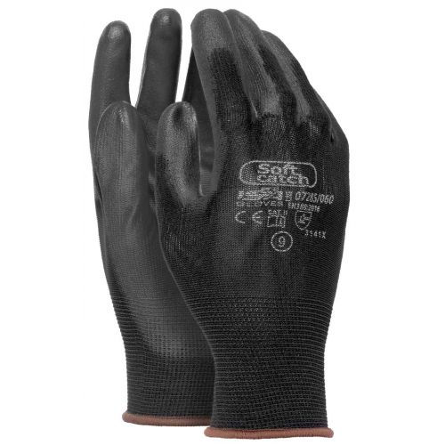 Guante nylon recubierto con PU SOFT CATCH EN 388 Talla 8 Negro (60)