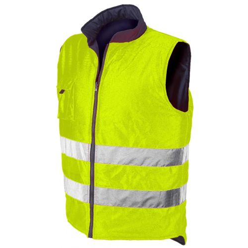 Chaleco A.V. reversible REVERSE EN ISO 20471 Talla M Azul marino-Amarillo flúor (48)