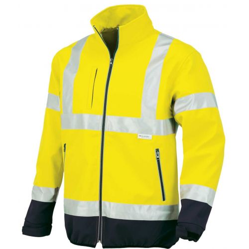 Chaqueta softshell A.V. bicolor FLASH EN ISO 20471 Talla M Amarillo flúor + bandas (12)
