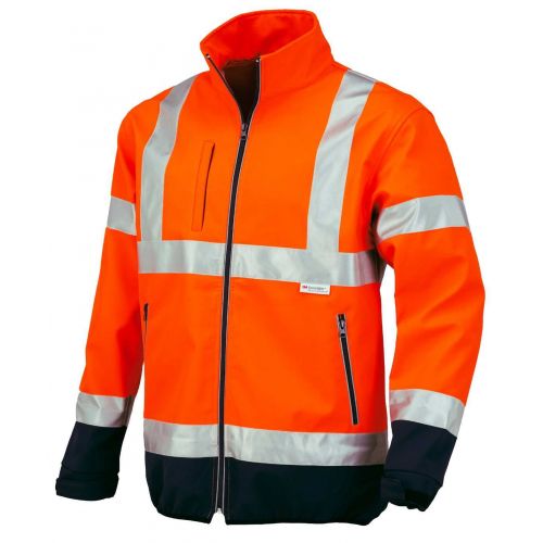 Chaqueta softshell A.V. bicolor FLASH EN ISO 20471 Talla M Naranja flúor + bandas (32)