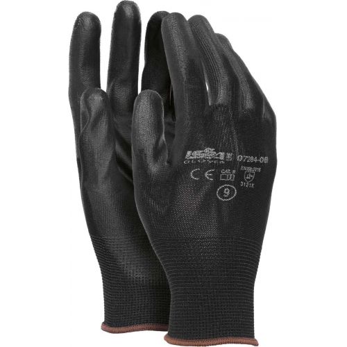 Guante poliéster recubierto con PU EN 388 Talla 10 Negro (60)