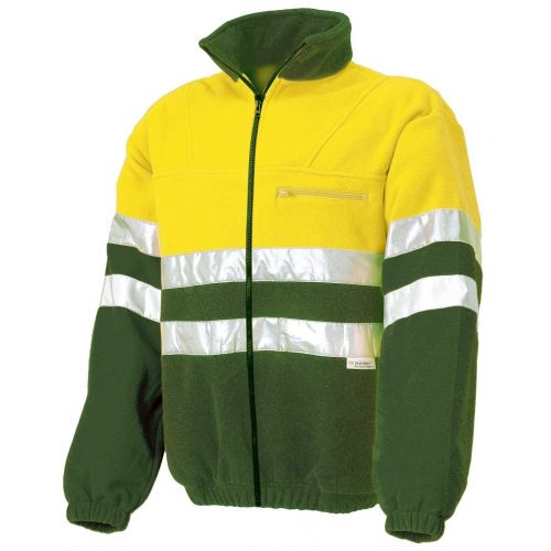 Forro polar A.V. bicolor con cremallera completa EN ISO 20471 Talla L Verde-Amarillo flúor (38)