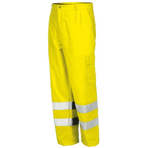 Pantalón multibolsillos A.V. EN ISO 20471 Talla XL Amarillo flúor + bandas (12)