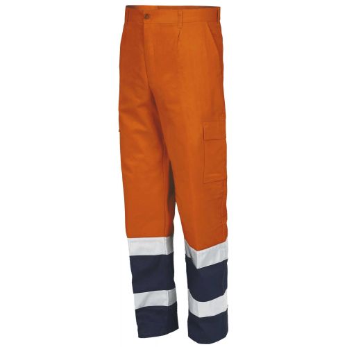 Pantalón multibolsillos A.V. EN ISO 20471 Talla M Azul marino-Naranja flúor (47)