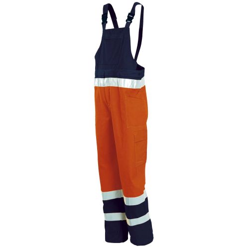 Pantalón c/peto A.V. EN ISO 20471 Talla M Azul marino-Naranja flúor (47)