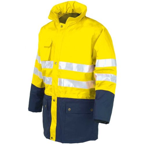 Parka A.V. bicolor acolchada EN ISO 20471, EN 343 Talla 3XL Azul marino-Amarillo flúor (48)