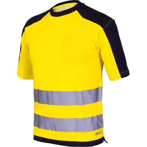 Camiseta TOP manga corta A.V. bicolor EN ISO 20471 Talla 3XL Azul marino-Amarillo flúor (48)