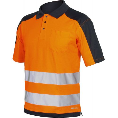 Polo TOP manga corta A.V. bicolor EN ISO 20471 Talla M Azul marino-Naranja flúor (47)