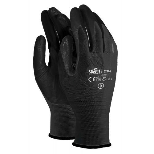Guante poliéster/NBR EN 388 Talla 7 Negro (60)