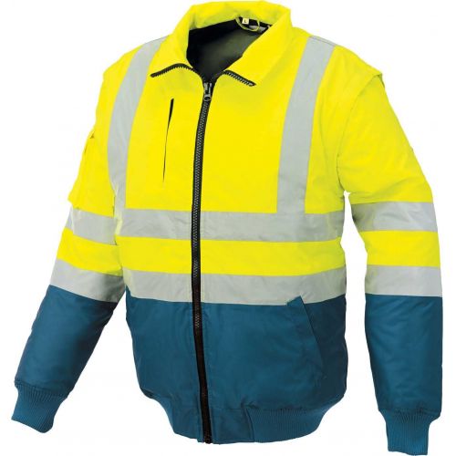 Cazadora pilot A.V. bicolor EN ISO 20471 Talla XS Azul marino-Amarillo flúor (48)