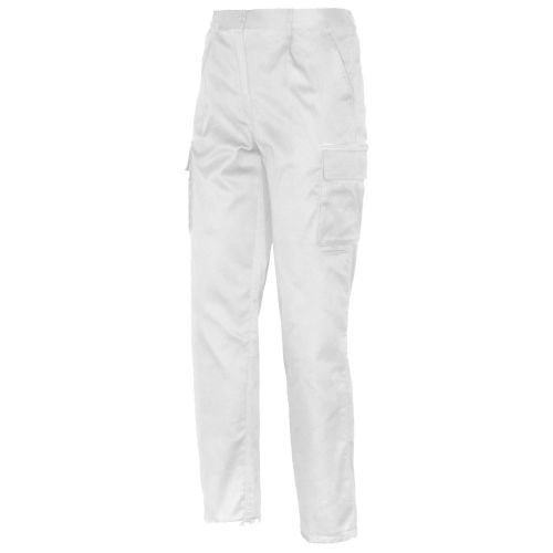 Pantalón multibolsillos EUROMIX, 65% poliéster y 35% algodón Talla XL Blanco (50)