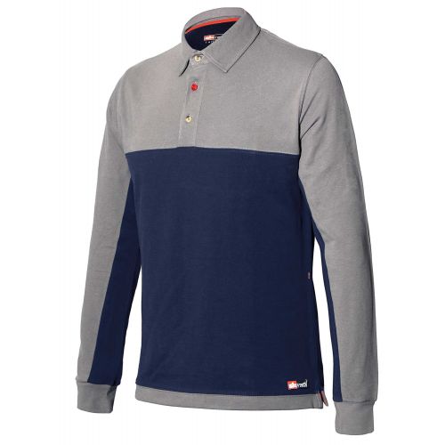Polo manga larga bicolor Stretch Talla 3XL Azul (40)