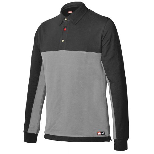 Polo manga larga bicolor Stretch Talla L Gris (80)
