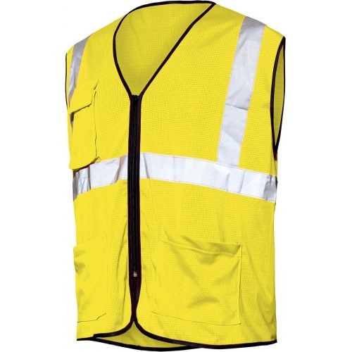 Chaleco A.V. rejilla EN ISO 20471 Talla XXL Amarillo flúor + bandas (12)