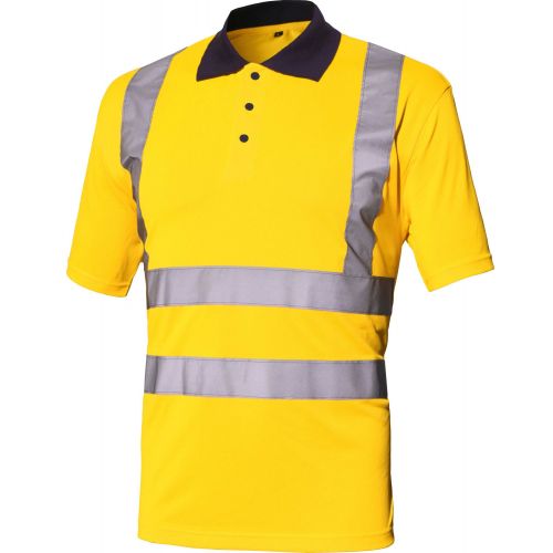 Polo BÁSIC A.V. EN ISO 20471 Talla XL Amarillo flúor + bandas (12)