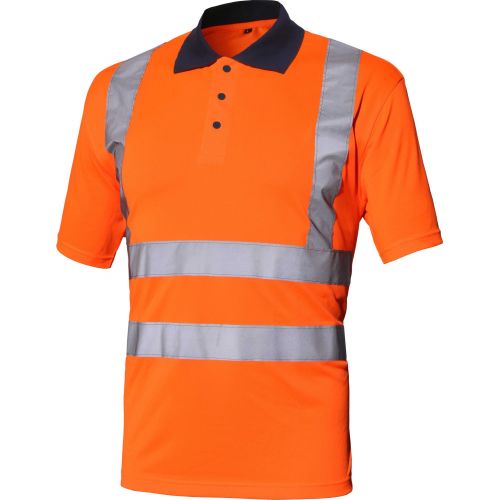 Polo BÁSIC A.V. EN ISO 20471 Talla XXL Naranja flúor + bandas (32)