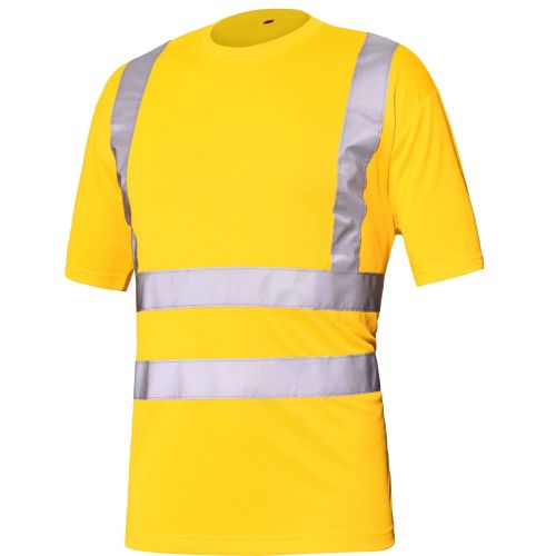 Camiseta BÁSICA A.V. EN ISO 20471 Talla L Amarillo flúor + bandas (12)