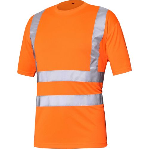 Camiseta BÁSICA A.V. EN ISO 20471 Talla L Naranja flúor + bandas (32)