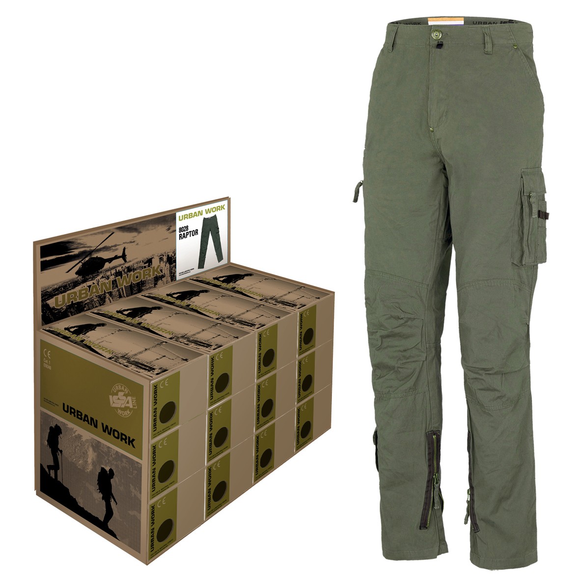 DISPLAY PANTALÓN RAPTOR 8028 (12 UDS.)