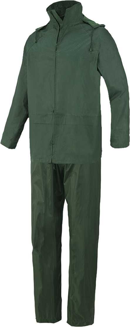 Conjunto impermeable poliéster-PVC, Verde (20) Talla L