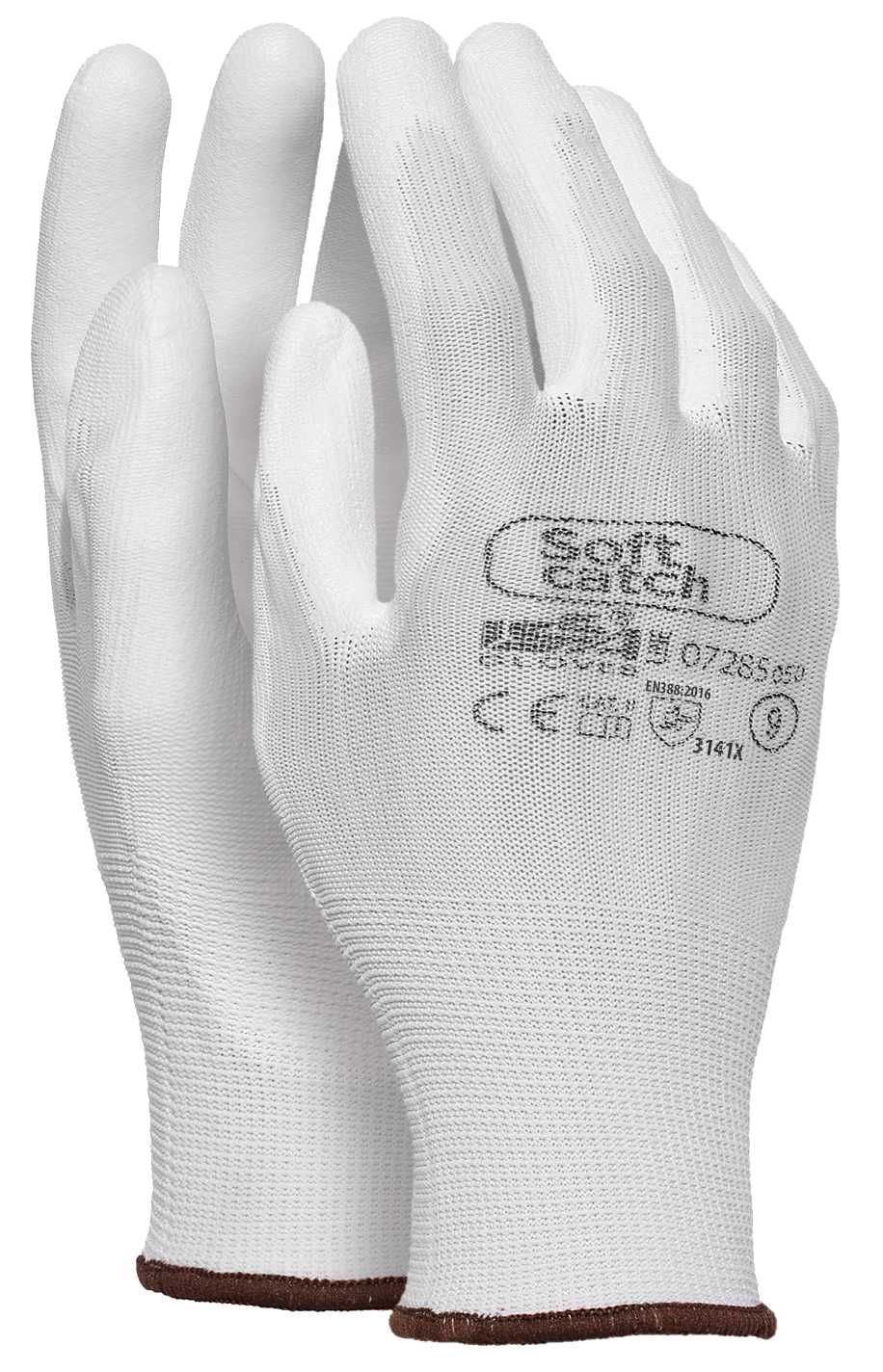 Guante nylon recubierto con PU SOFT CATCH EN 388 Talla 7 Blanco (50)