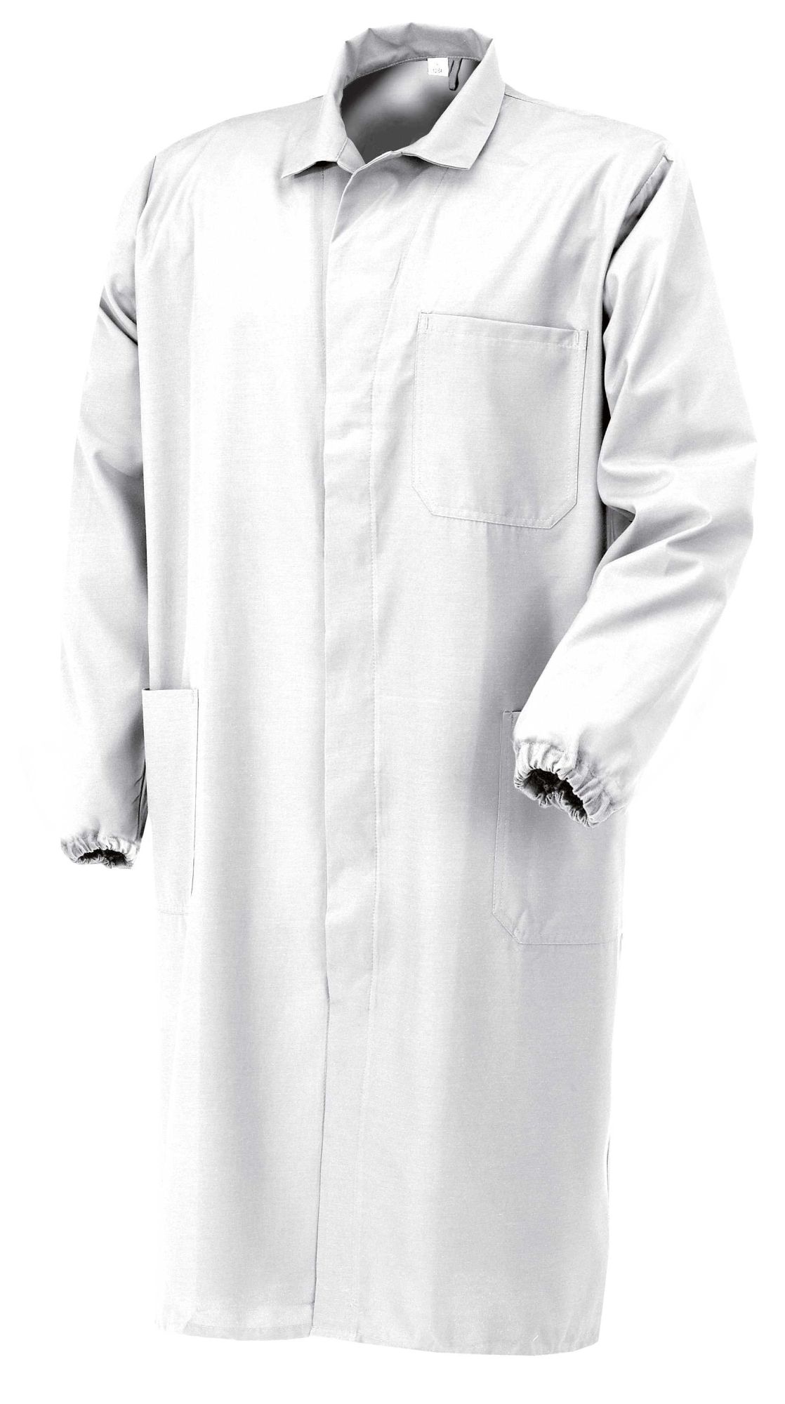 Bata caballero poliéster/algodón, Blanco (50) Talla S