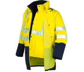 Parka A.V. bicolor triple uso EN ISO 20471, EN 343 Talla XL Amarillo flúor + bandas (12)
